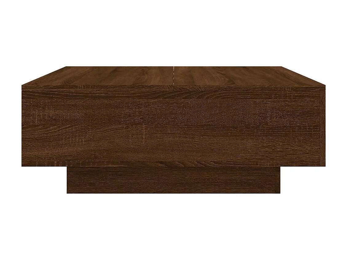 Table basse chêne marron 80x80x31 cm bois d'ingénierie