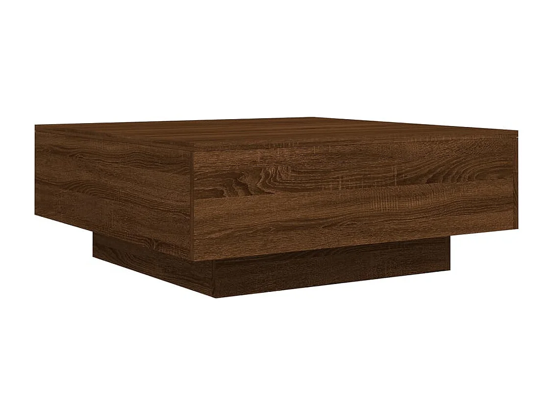 Table basse chêne marron 80x80x31 cm bois d'ingénierie