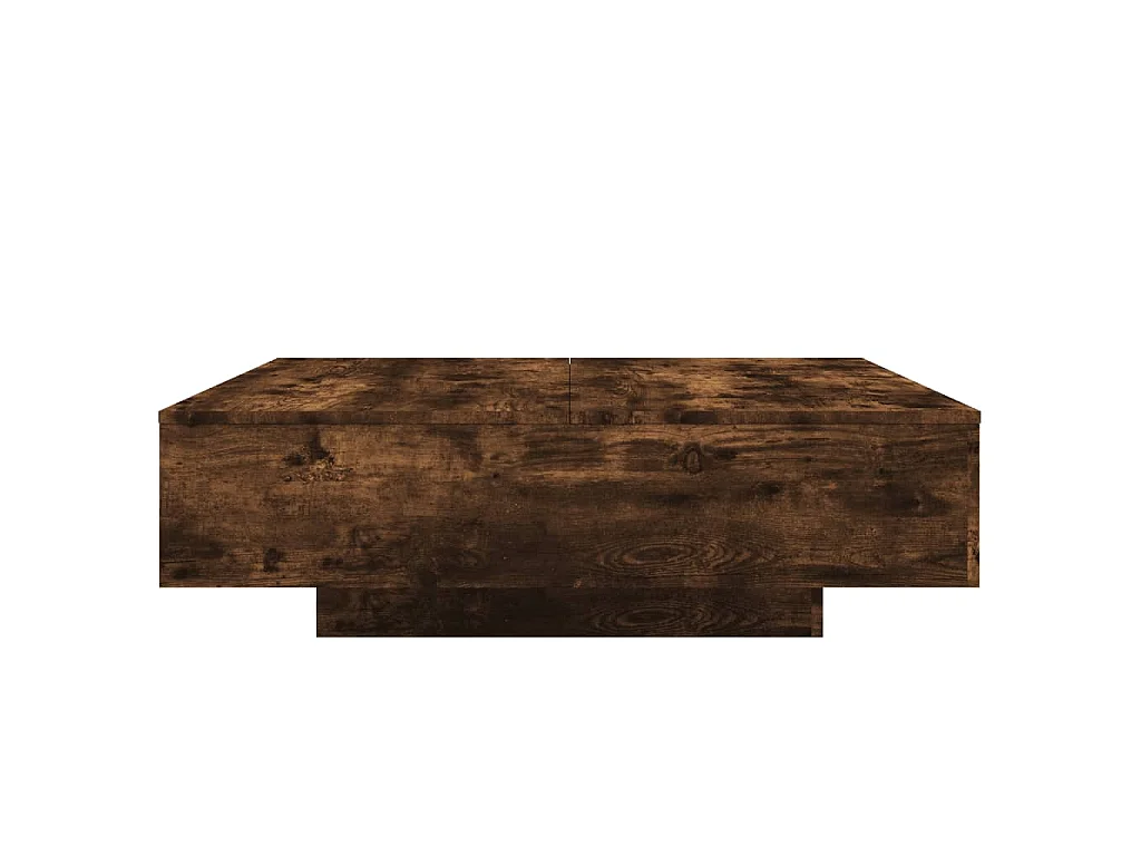Table basse chêne fumé 100x100x31 cm bois d'ingénierie