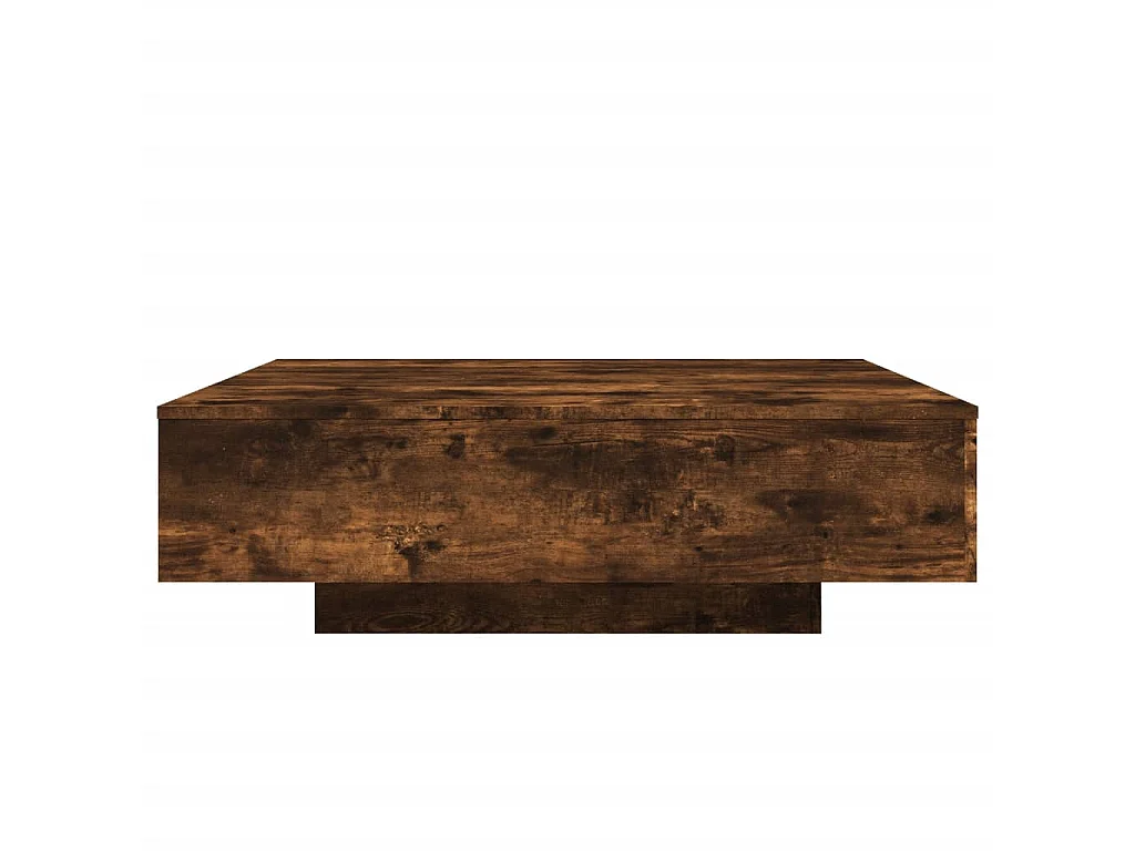 Table basse chêne fumé 100x100x31 cm bois d'ingénierie