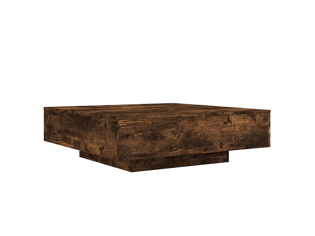 Table basse chêne fumé 100x100x31 cm bois d'ingénierie