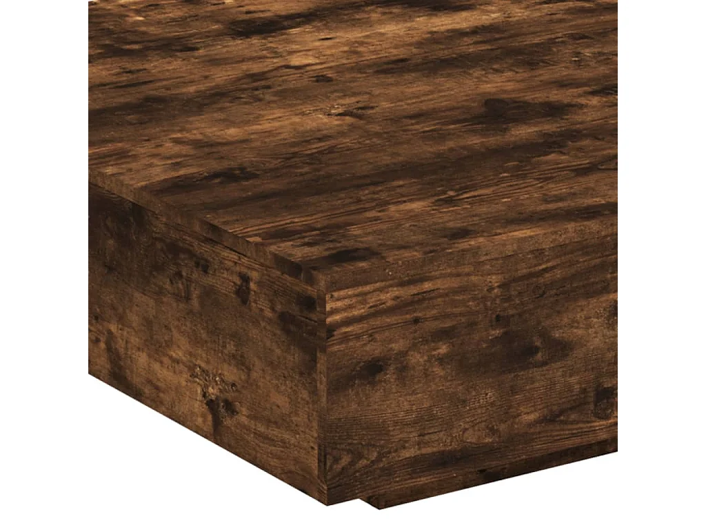 Table basse chêne fumé 100x100x31 cm bois d'ingénierie