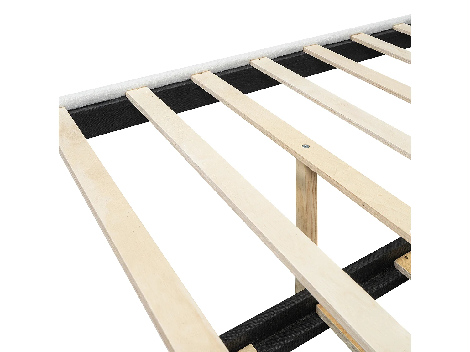 Pluche gestoffeerd bed 140x200cm - met uittrekbaar onderschuifbed - met MDF lattenbodem - Wit