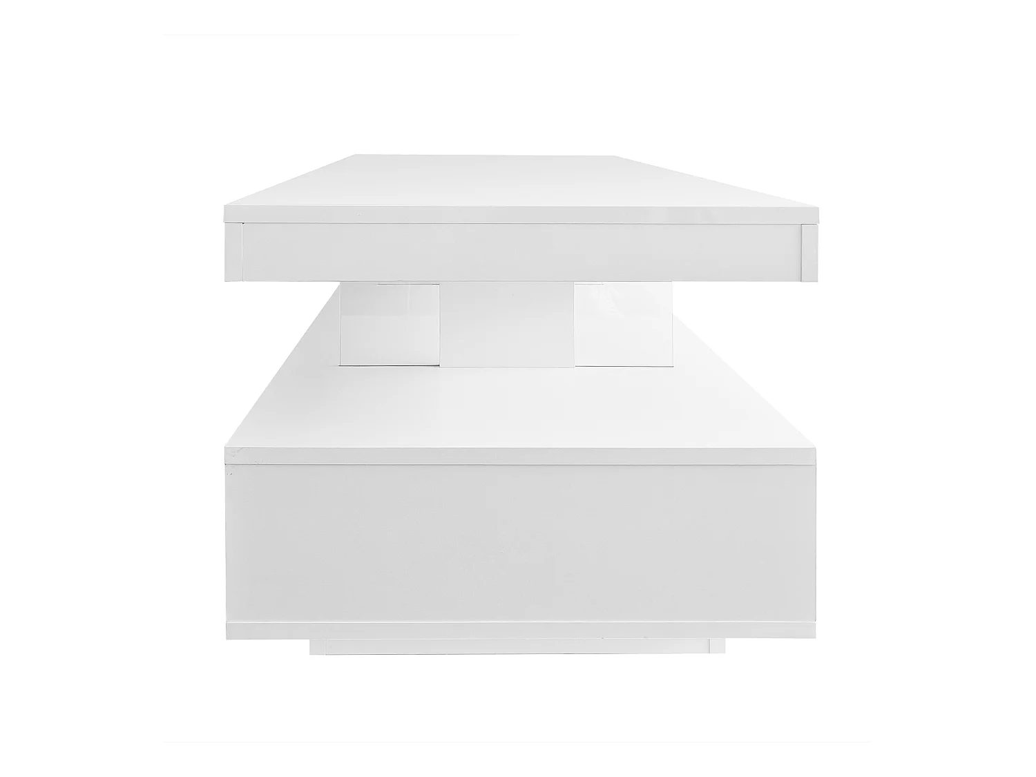 Tavolino con LED - cassetto e vani a giorno - Bianco