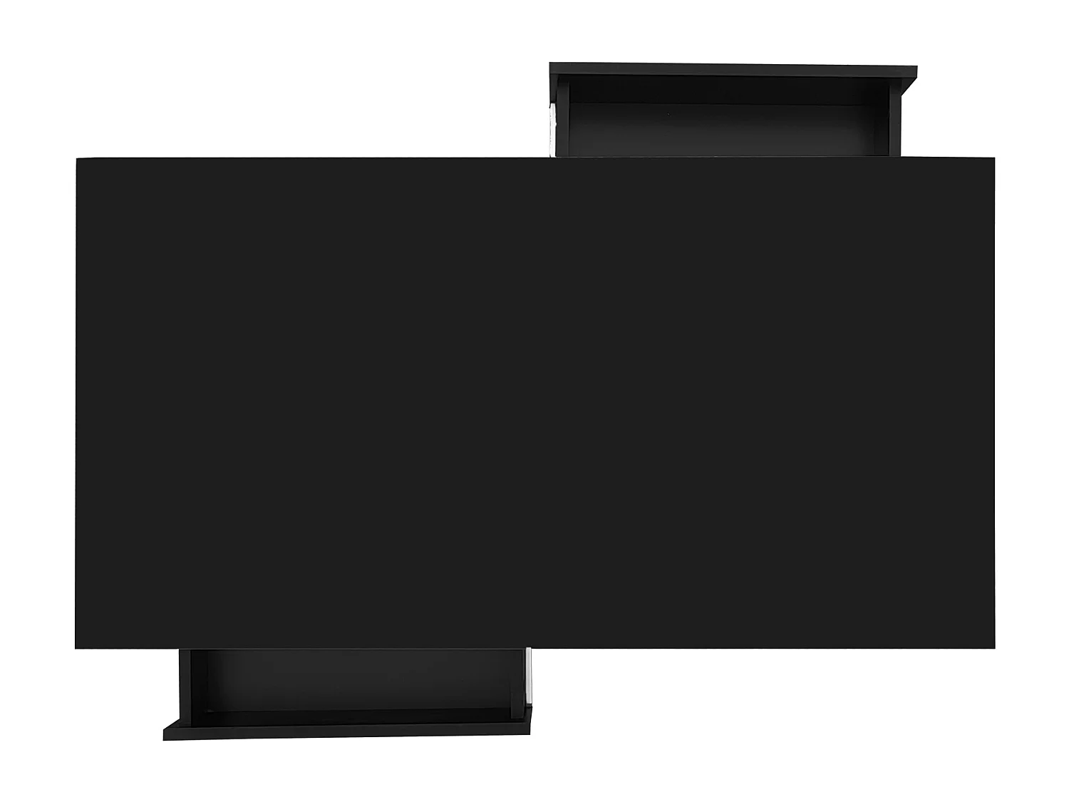 Salontafel met LED - lade & open vakken - Zwart