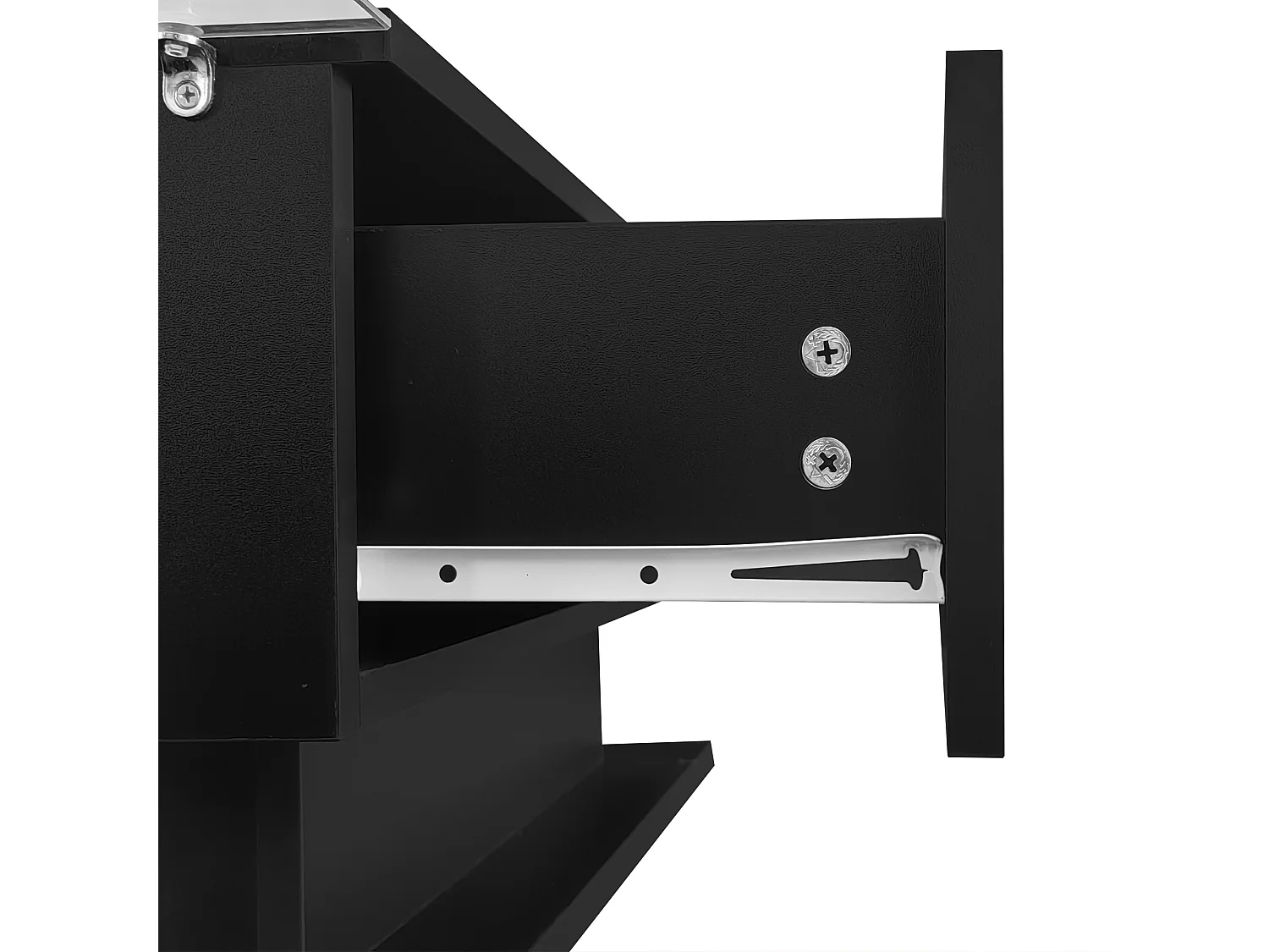 Tavolino con illuminazione a LED - con piano e cassetti in vetro - Nero