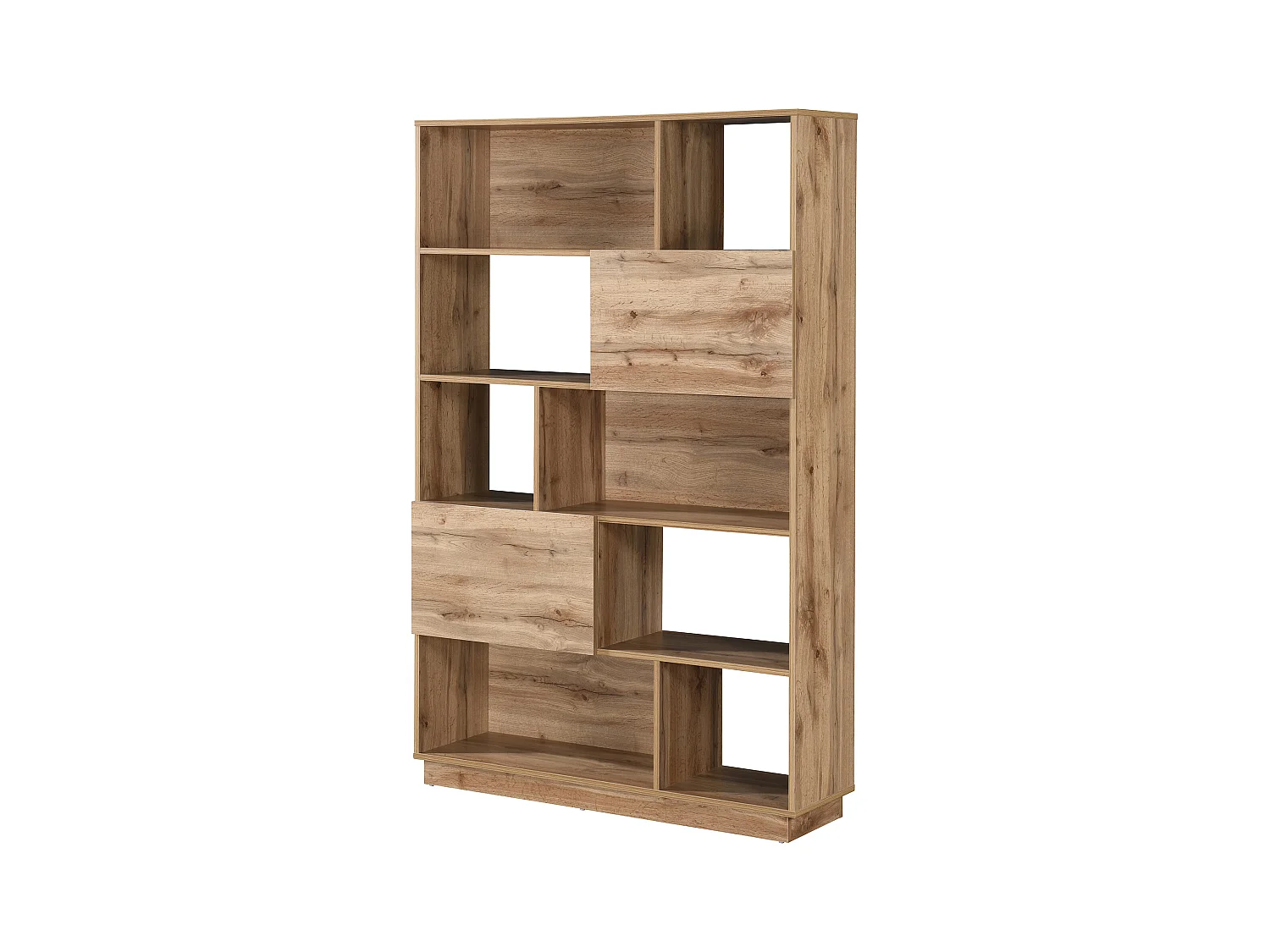 Bibliothèque avec 2 portes et 8 niches - Naturel clair - CEVANIA