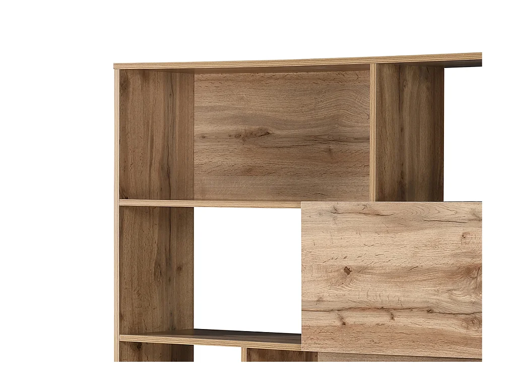Bibliothèque avec 2 portes et 8 niches - Naturel clair - CEVANIA