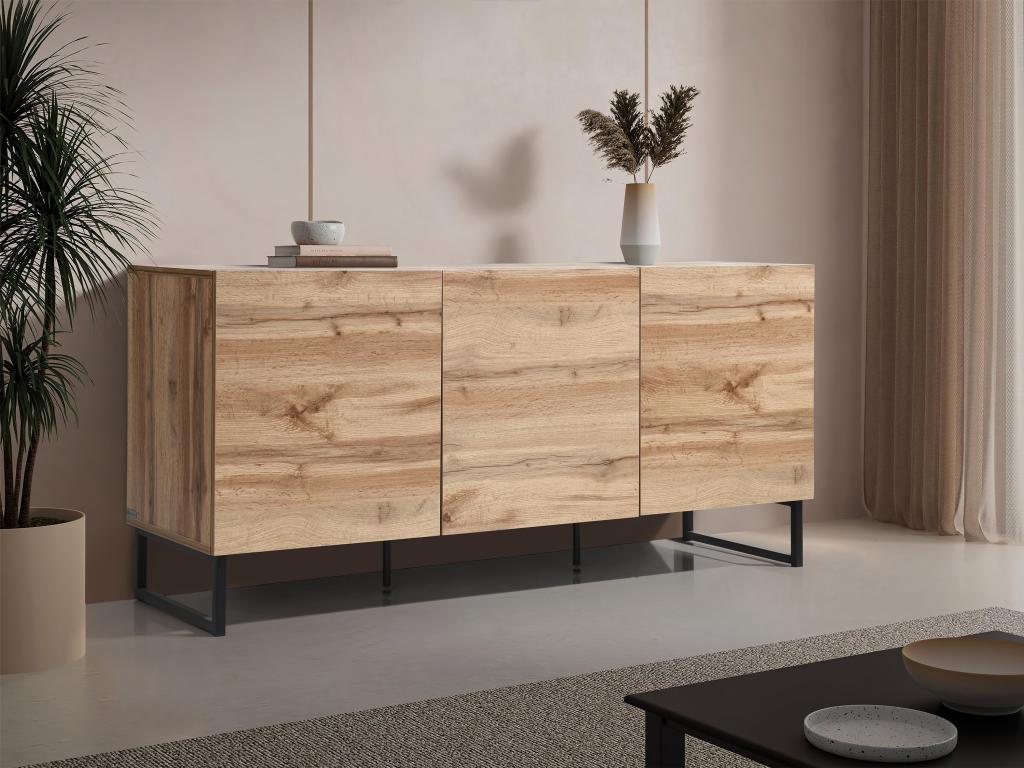 Buffet avec 3 portes - Naturel clair - CEVANIA