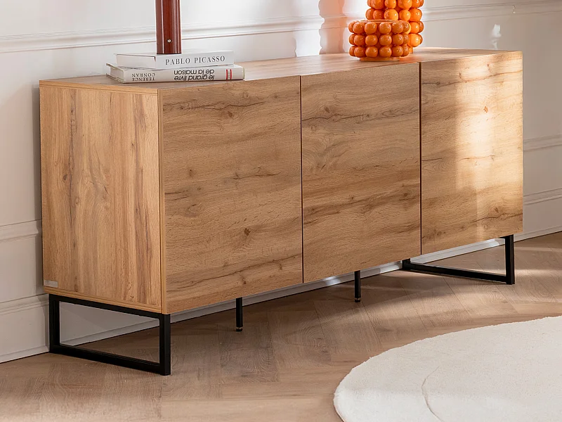 Sideboard mit 3 Türen - Holzfarben - CEVANIA