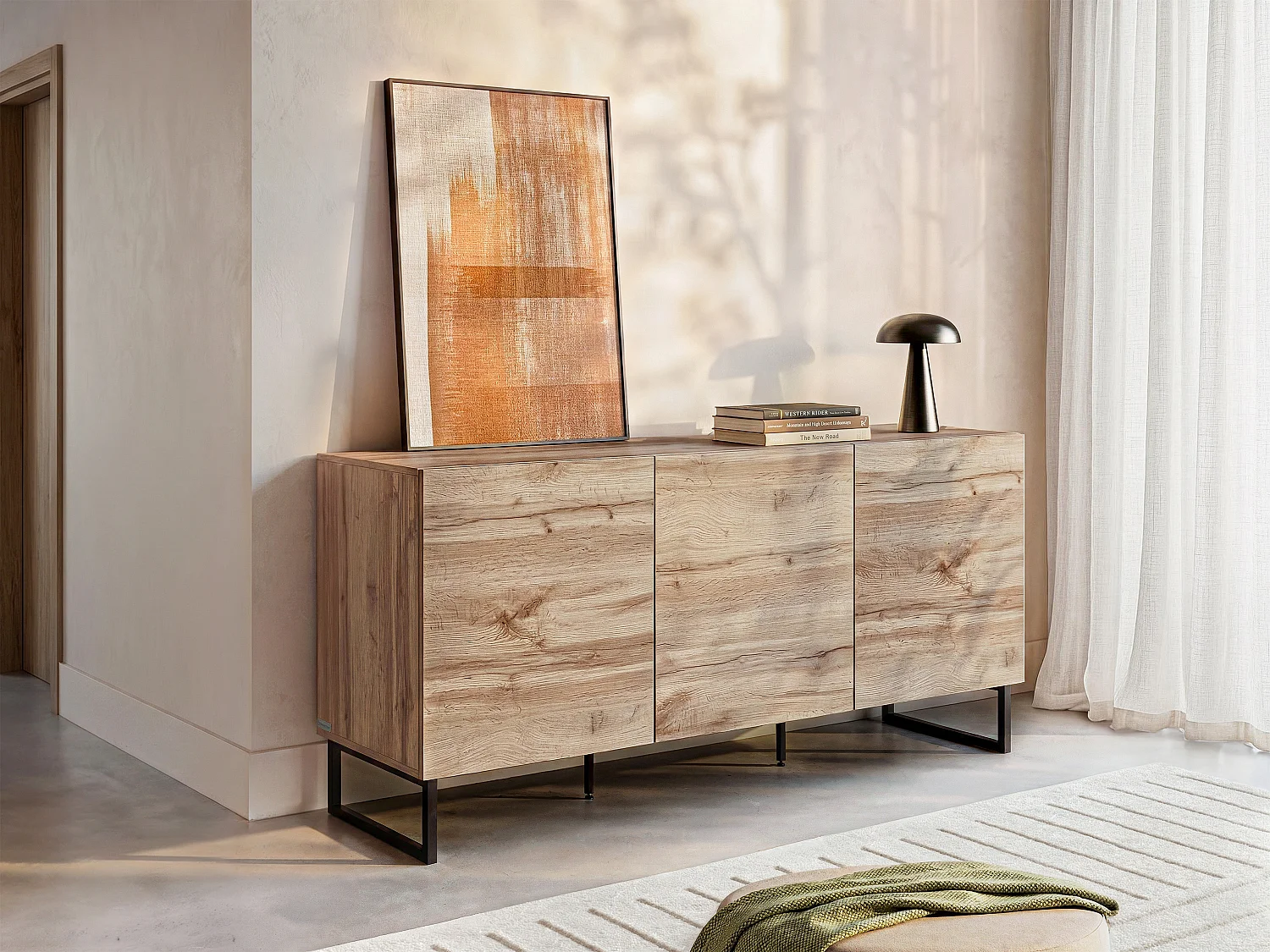 Sideboard mit 3 Türen - Holzfarben - CEVANIA