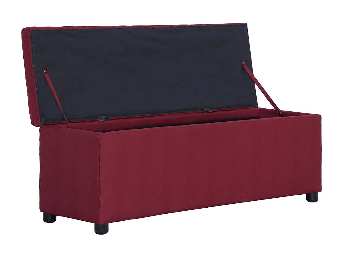 Banc avec compartiment de rangement 116 cm Bordeaux Polyester