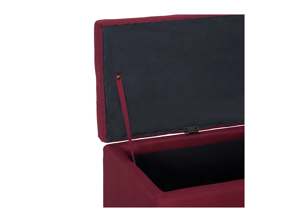 Banc avec compartiment de rangement 116 cm Bordeaux Polyester