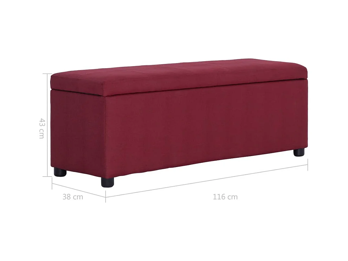 Banc avec compartiment de rangement 116 cm Bordeaux Polyester