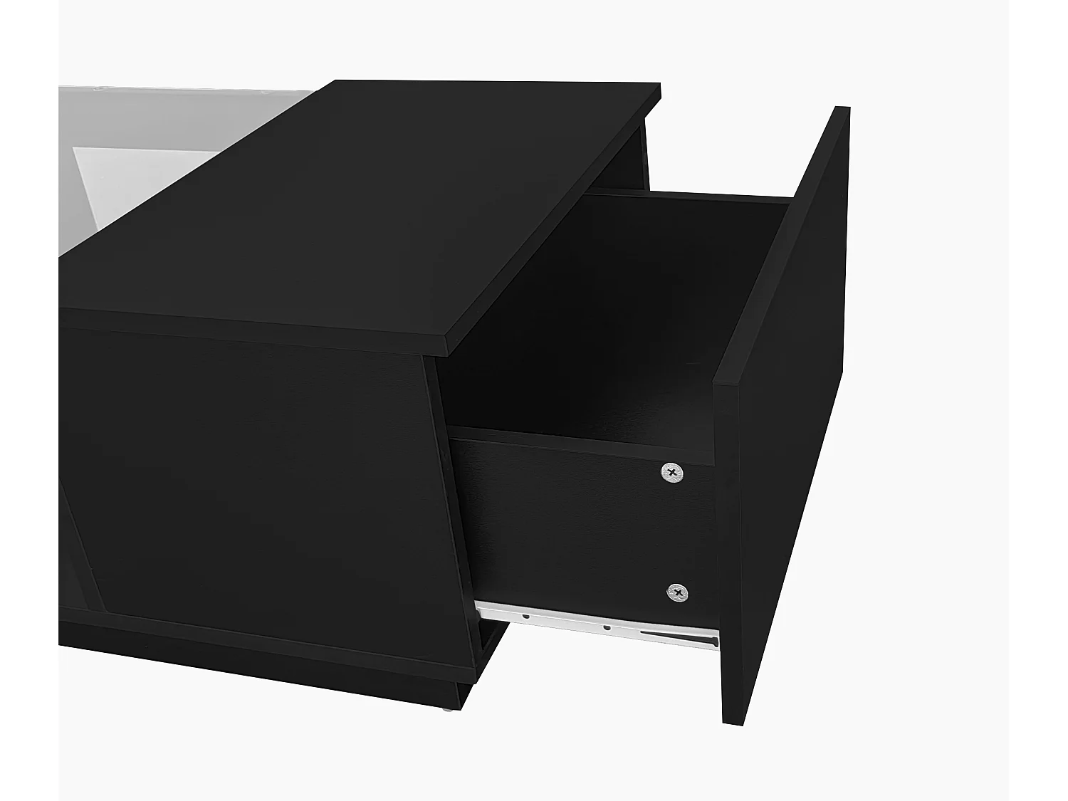 Salontafel met LED - 2 laden & 1 open vak - Zwart