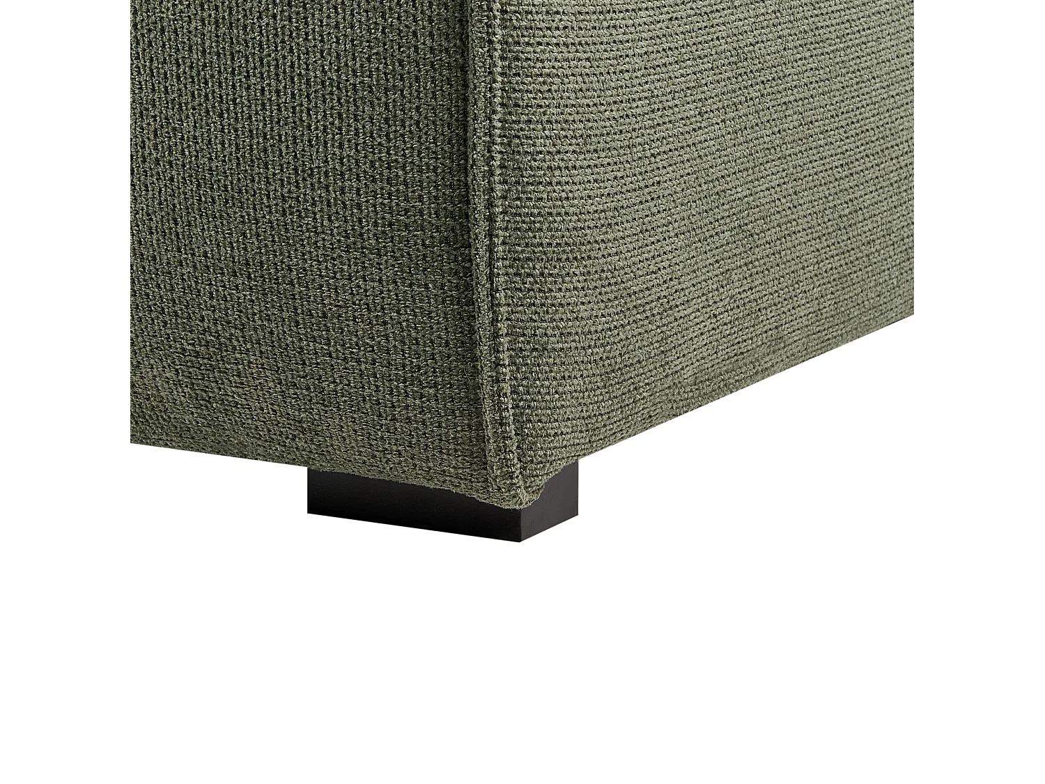 Canapé d'angle DOLVA Tissu chenille Vert foncé 3 places Côté gauche