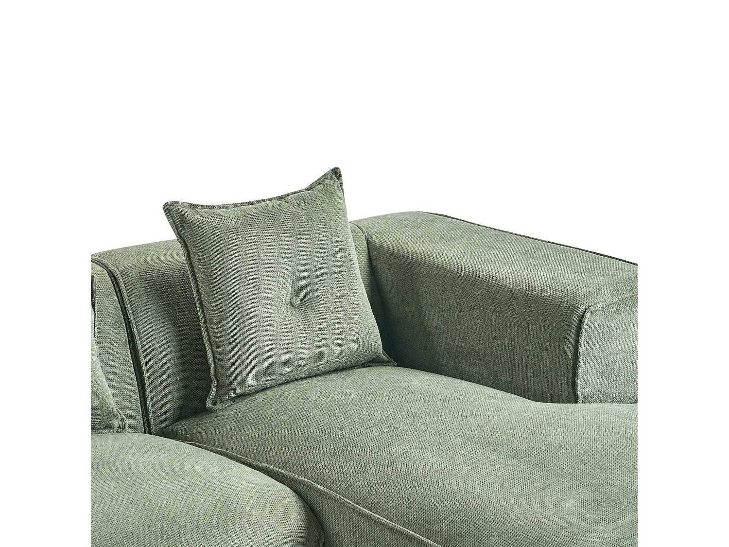 Canapé d'angle DOLVA Tissu chenille Vert foncé 3 places Côté gauche