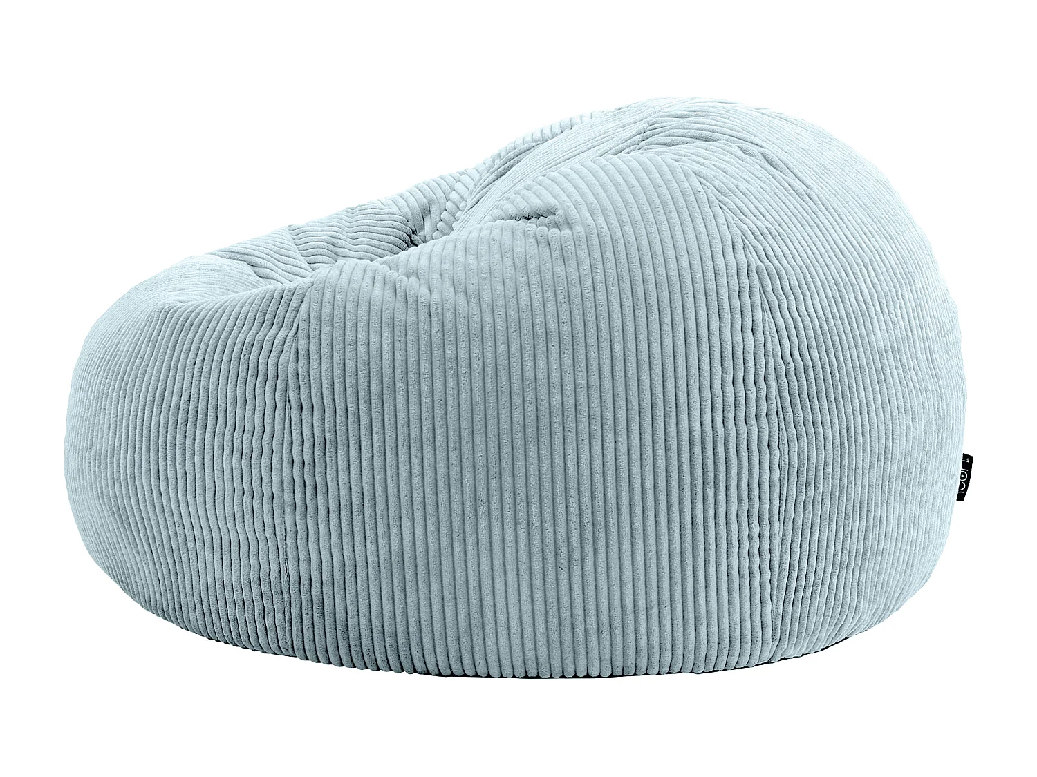 Pouf classique en velours côtelé, bleu glacé - KINGSTON