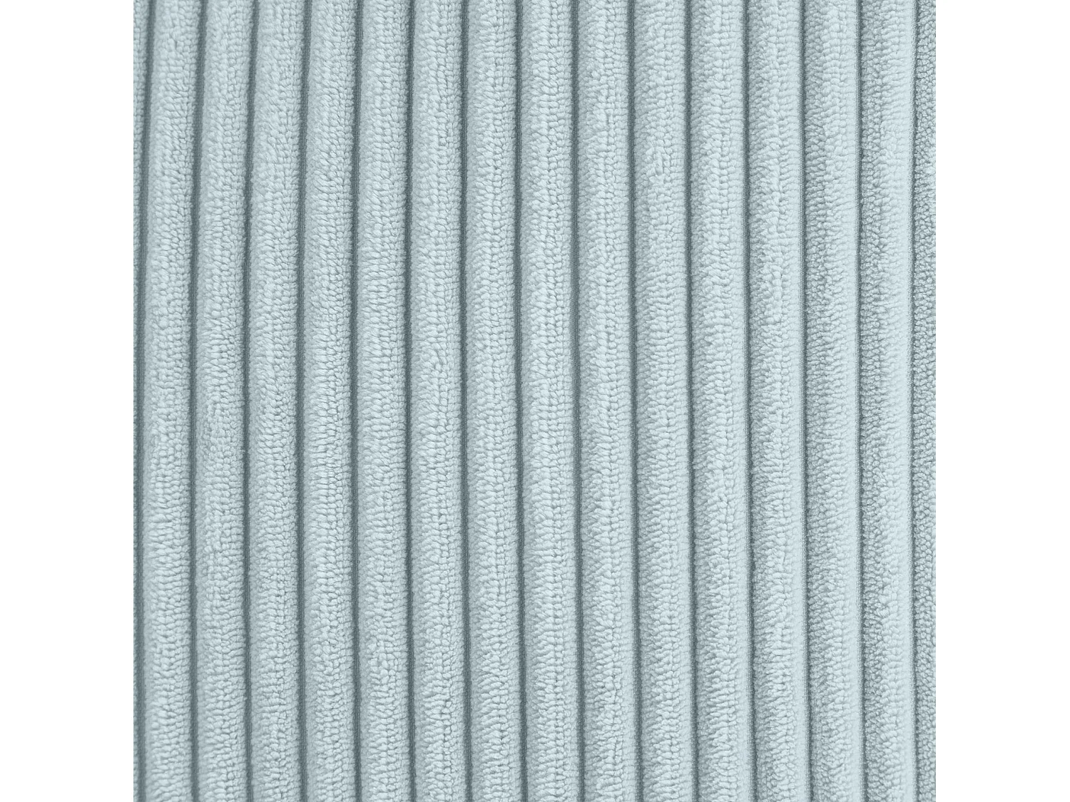 Pouf classique en velours côtelé, bleu glacé - KINGSTON