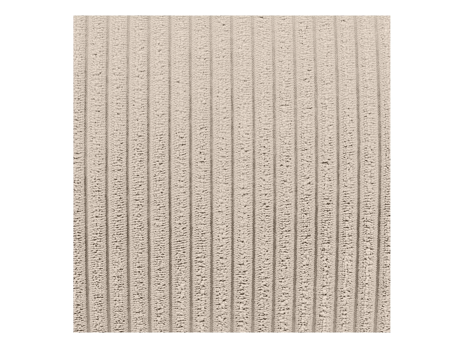 Pouf classique en velours côtelé, beige galet - KINGSTON