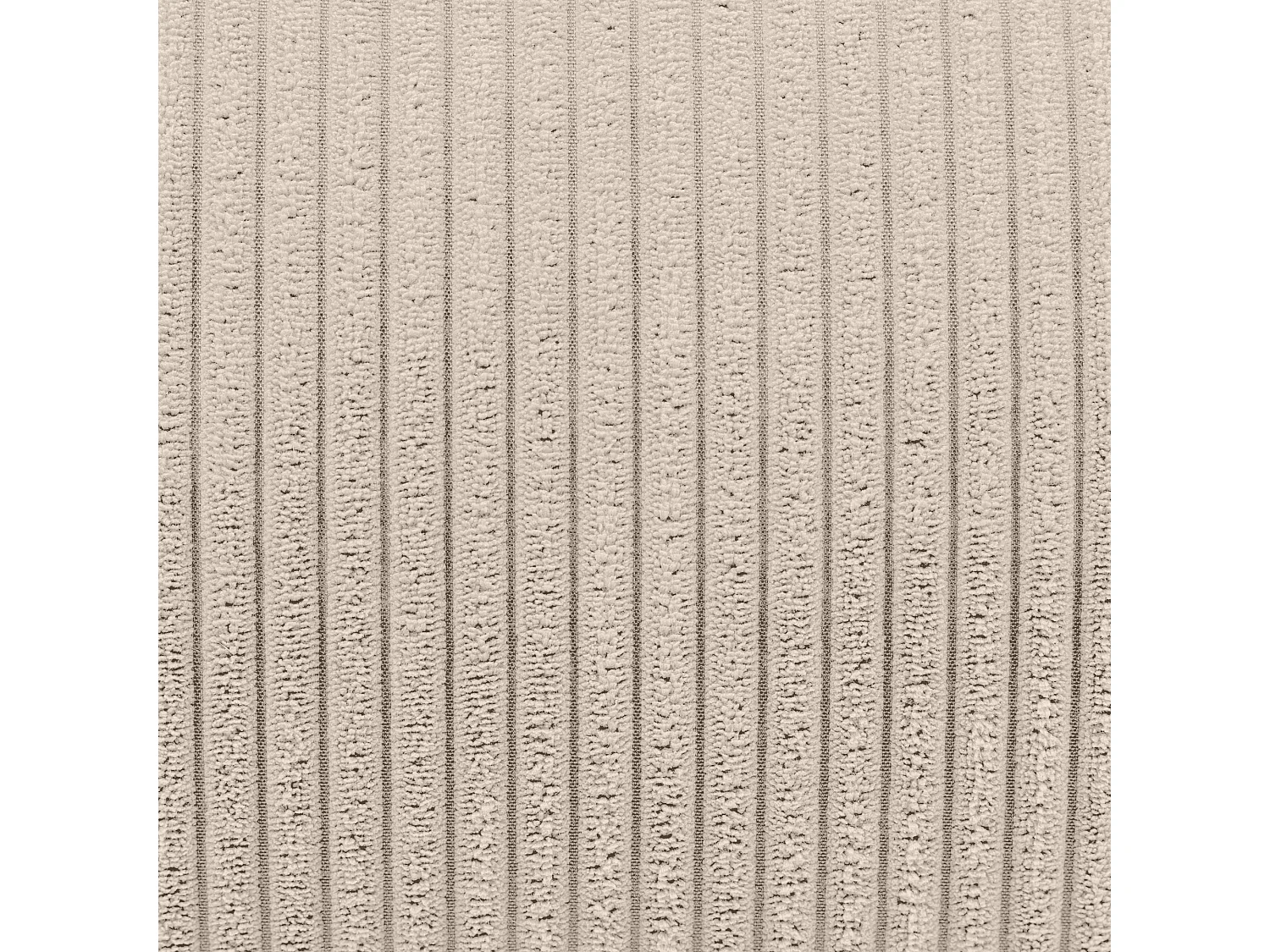 Pouf classique en velours côtelé, beige galet, chambre et salon - KINGSTON