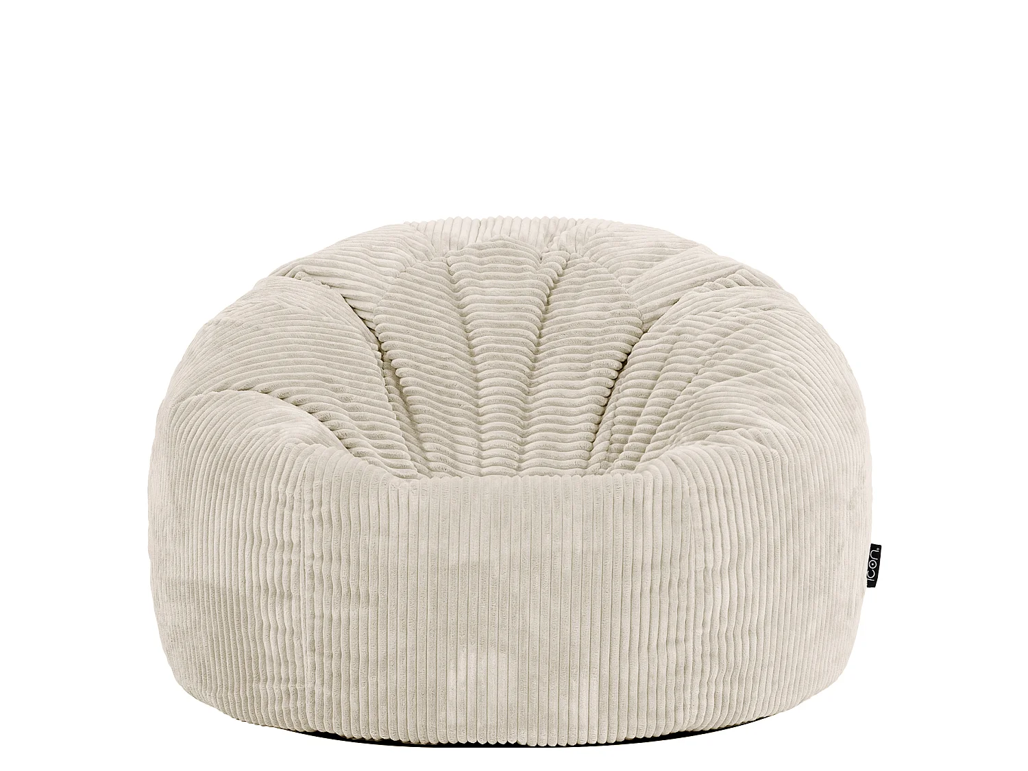 Pouf classique en velours côtelé, beige galet, chambre et salon - KINGSTON