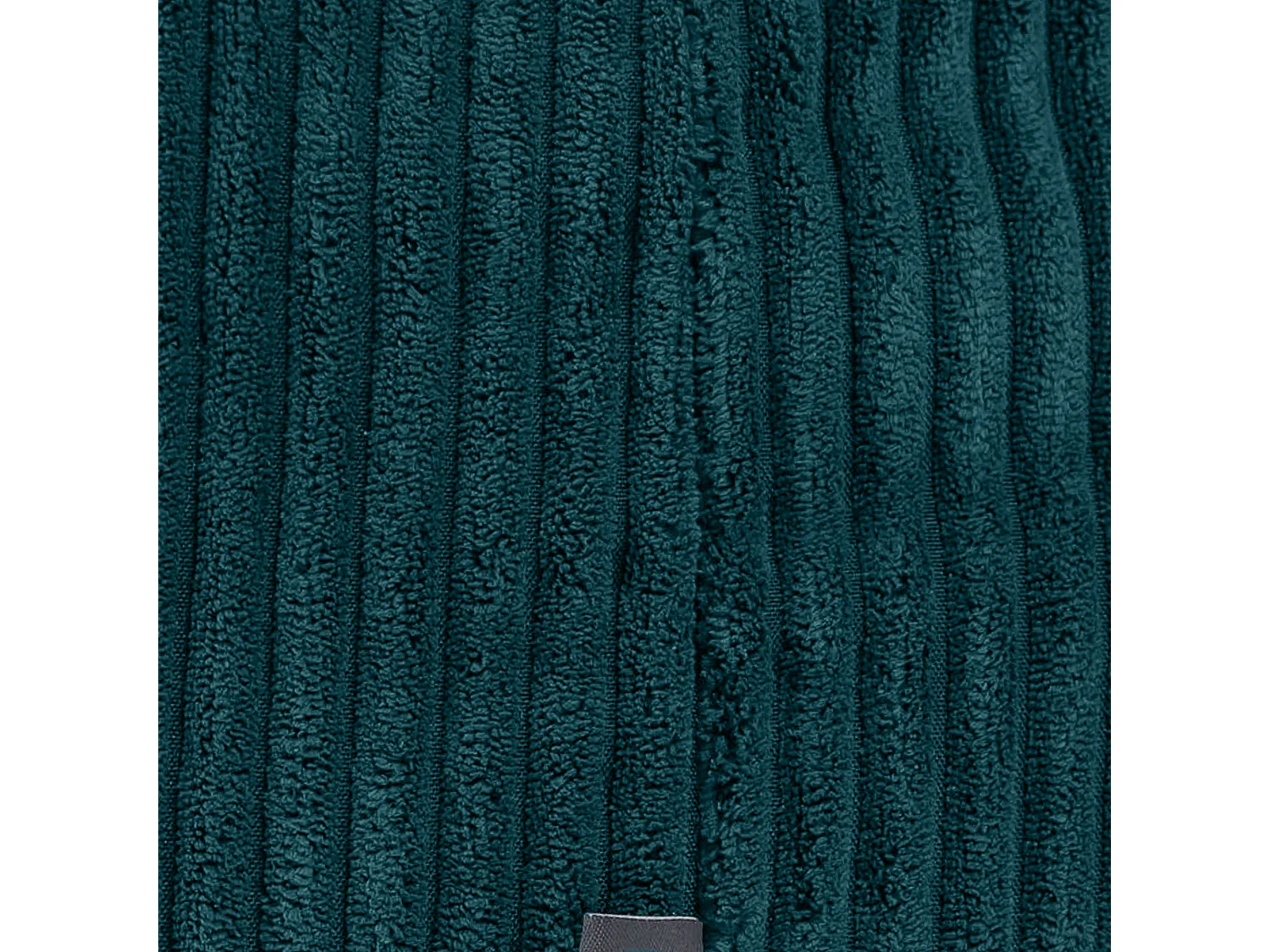 Pouf classique en velours côtelé, bleu canard - KINGSTON