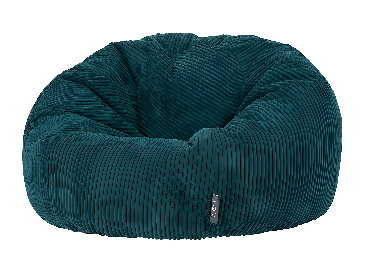 Pouf classique en velours côtelé, bleu canard, chambre et salon - KINGSTON