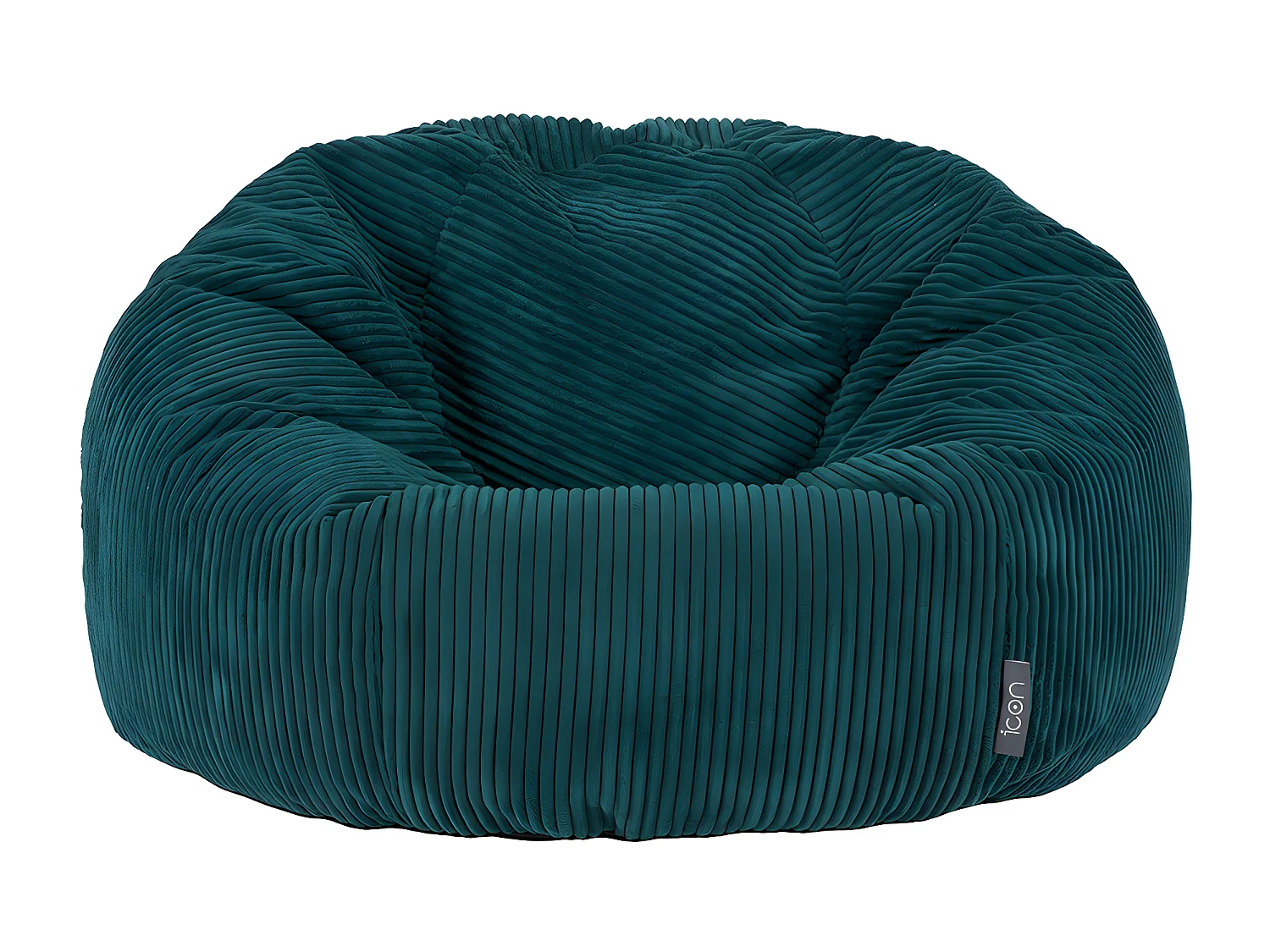 Pouf classique en velours côtelé, bleu canard, chambre et salon - KINGSTON