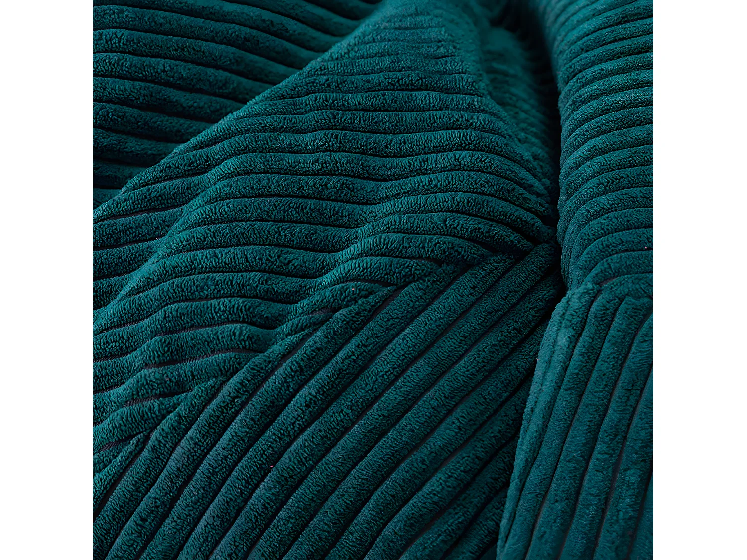 Pouf classique en velours côtelé, bleu canard, chambre et salon - KINGSTON