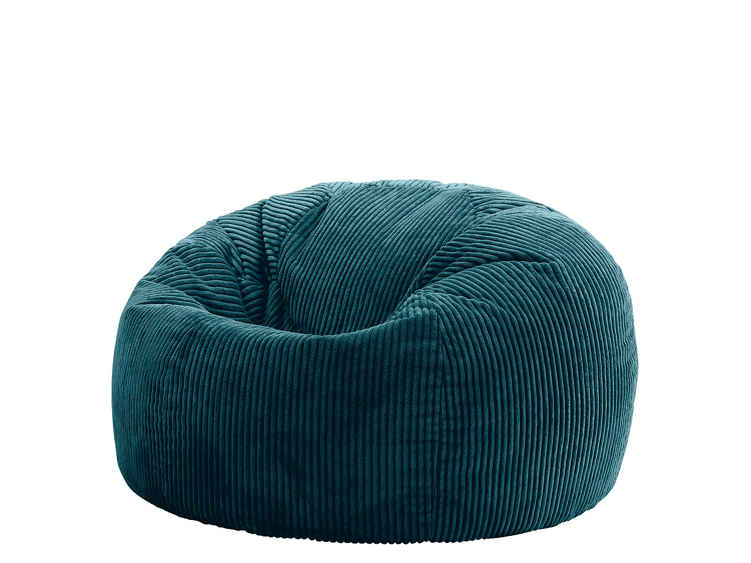 Pouf classique en velours côtelé, bleu canard, chambre et salon - KINGSTON