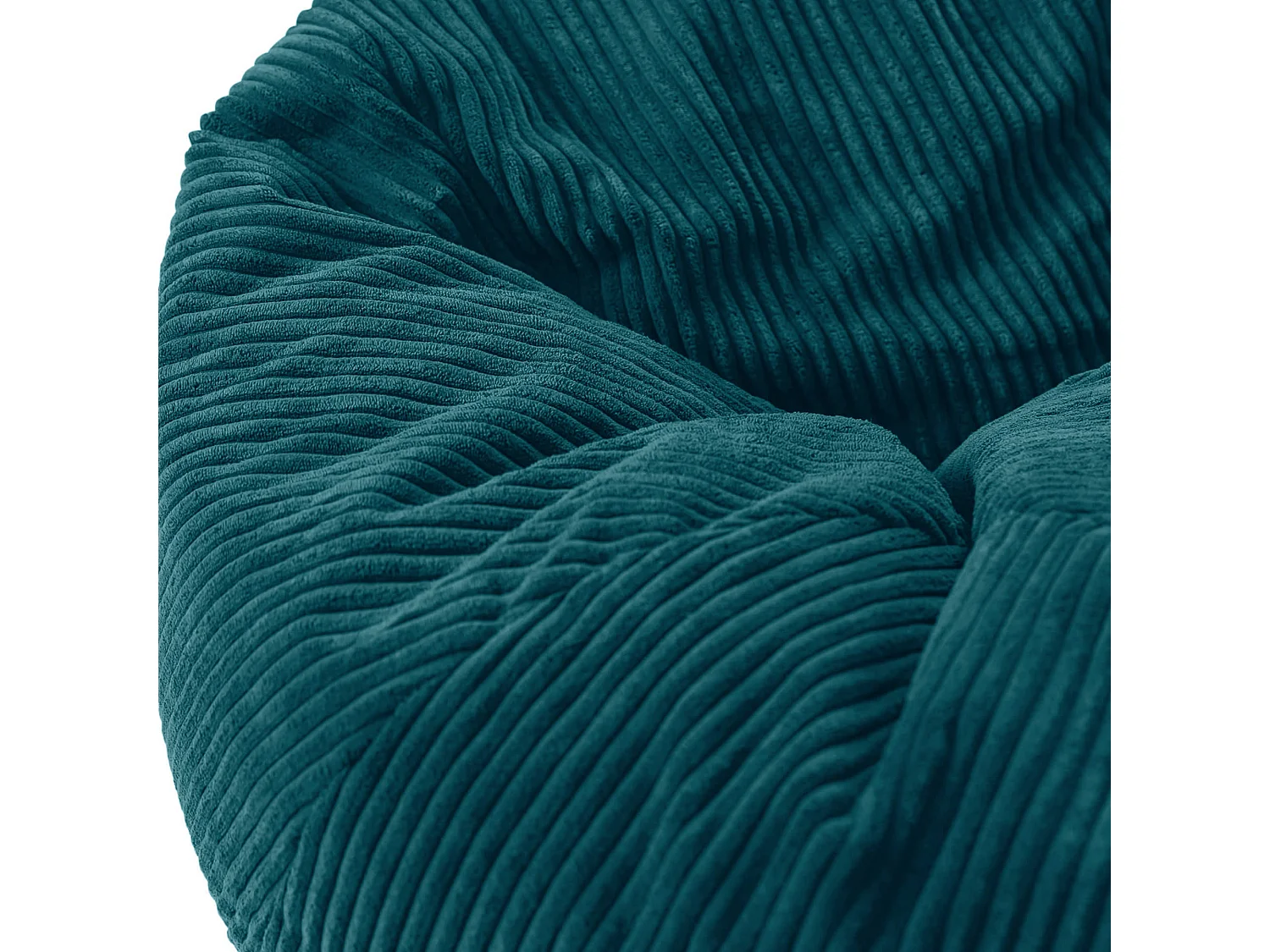 Pouf classique en velours côtelé, bleu canard, chambre et salon - KINGSTON