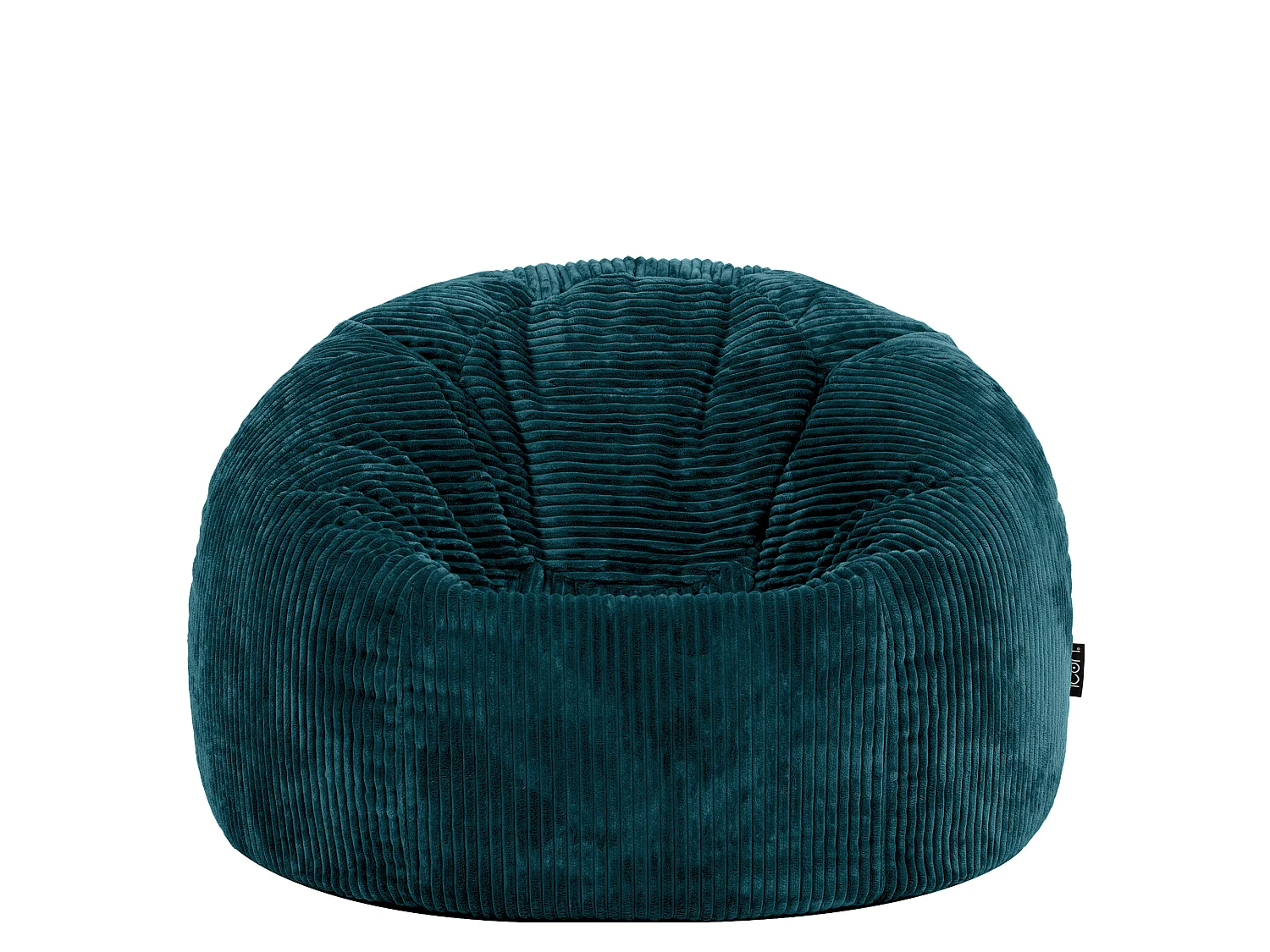 Pouf classique en velours côtelé, bleu canard, chambre et salon - KINGSTON