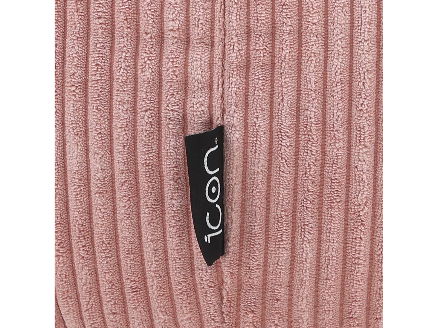 Pouf classique en velours côtelé, rose - KINGSTON