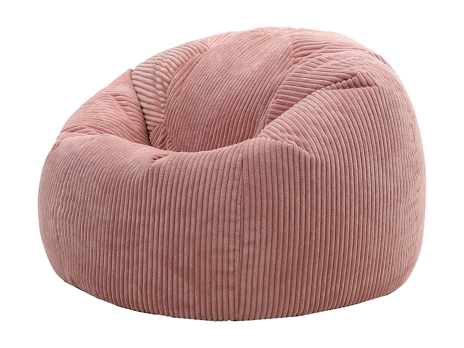 Pouf classique en velours côtelé, rose, chambre et salon - KINGSTON