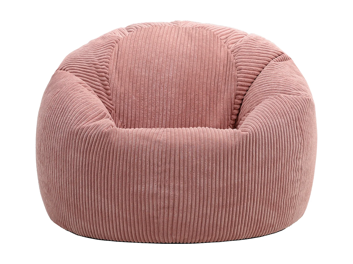 Pouf classique en velours côtelé, rose, chambre et salon - KINGSTON