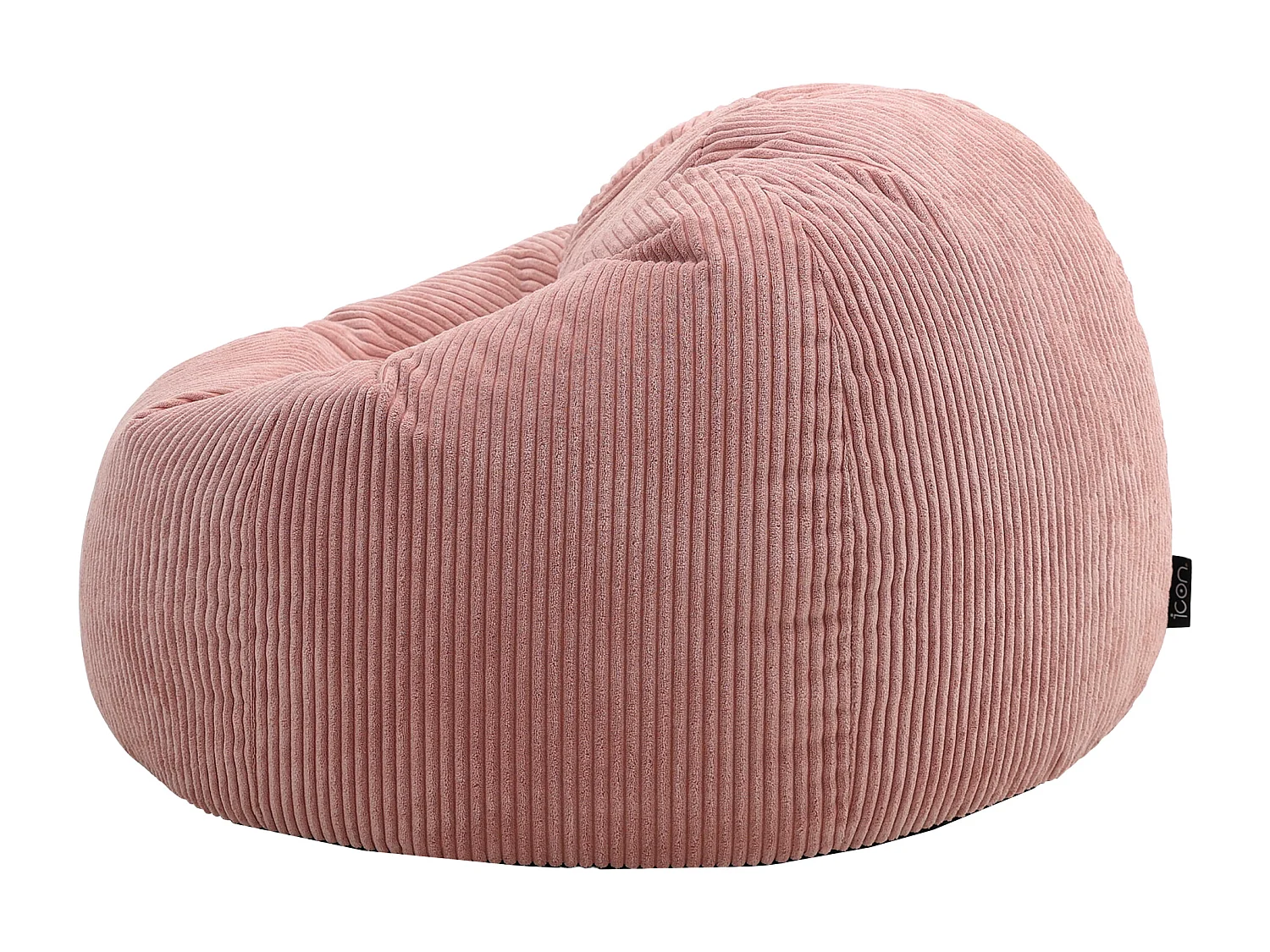 Pouf classique en velours côtelé, rose, chambre et salon - KINGSTON