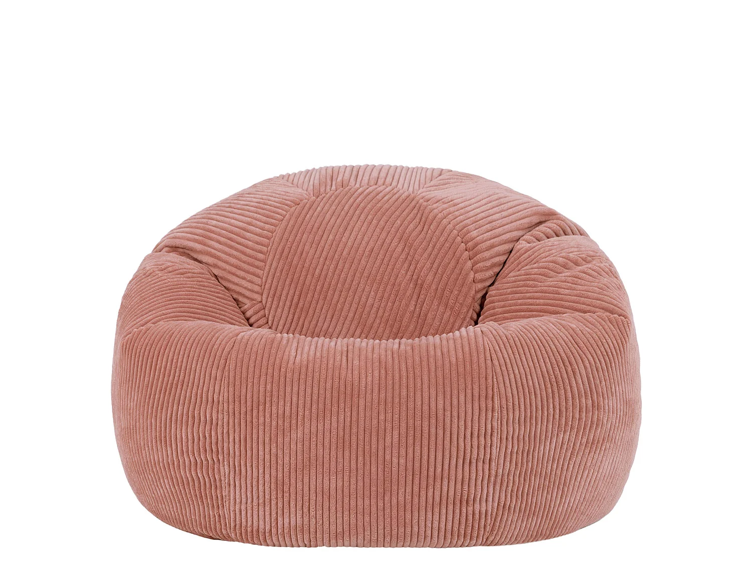 Pouf classique en velours côtelé, rose, chambre et salon - KINGSTON