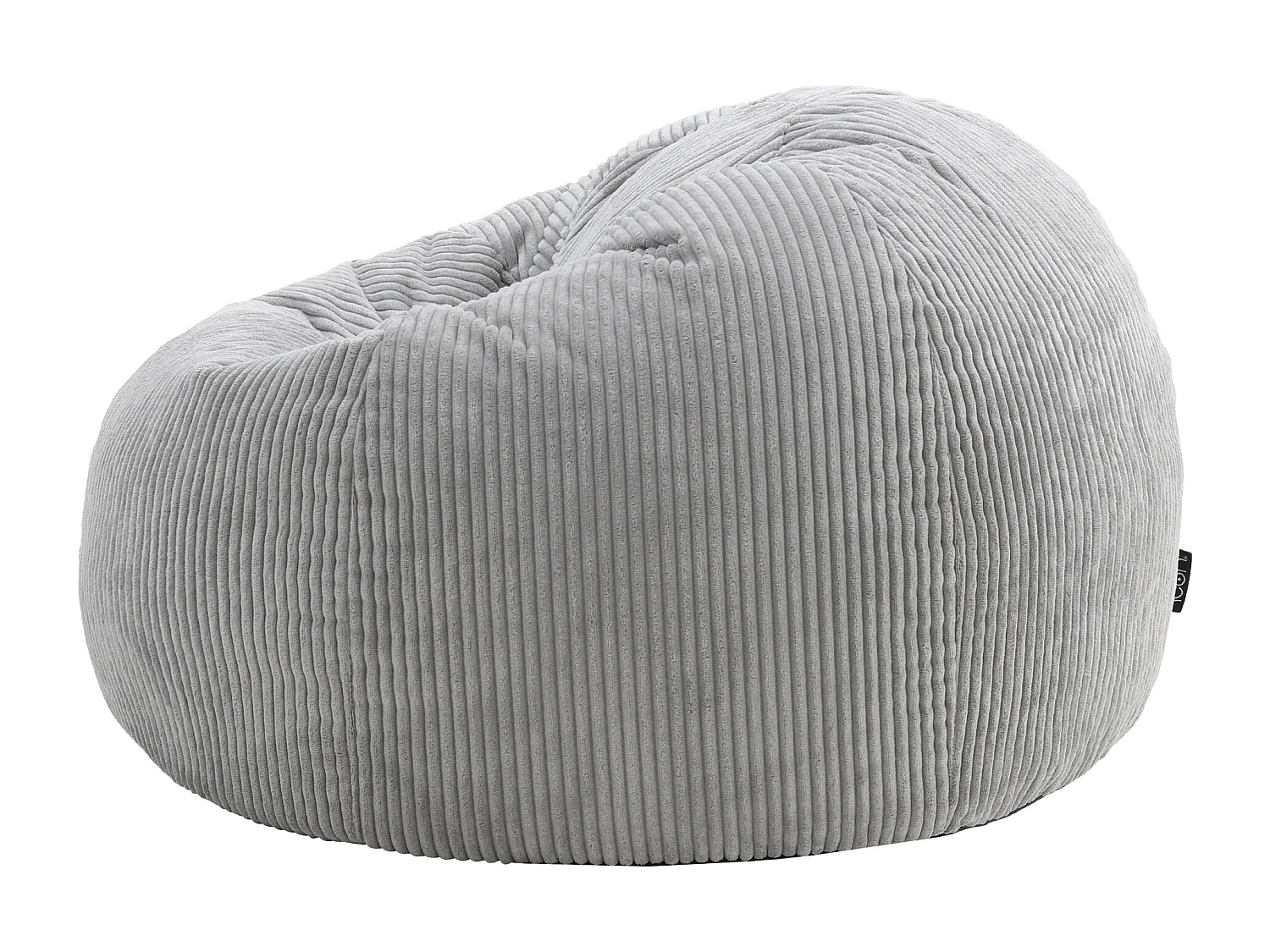 Pouf classique en velours côtelé, gris, chambre et salon - KINGSTON