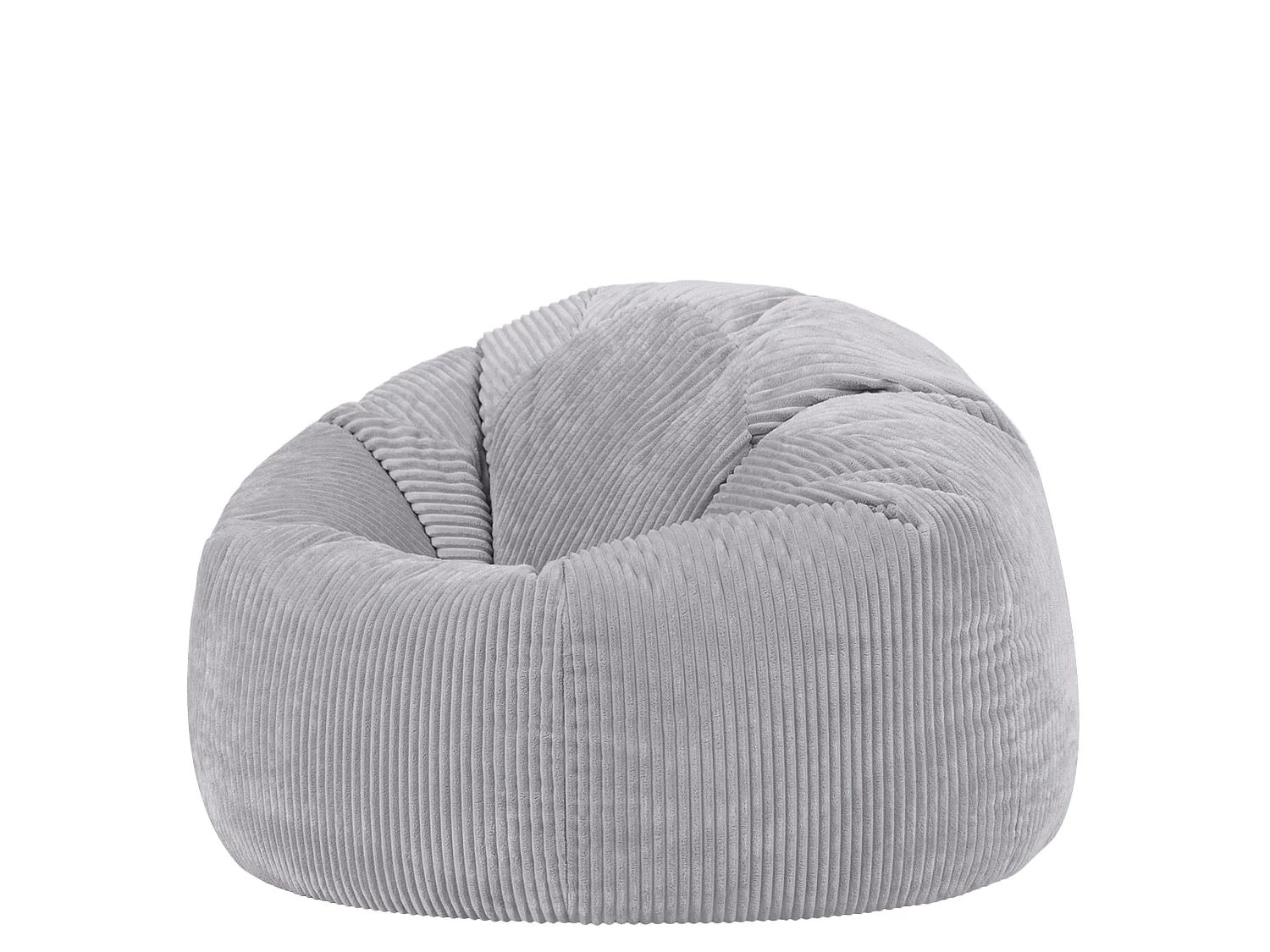 Pouf classique en velours côtelé, gris, chambre et salon - KINGSTON