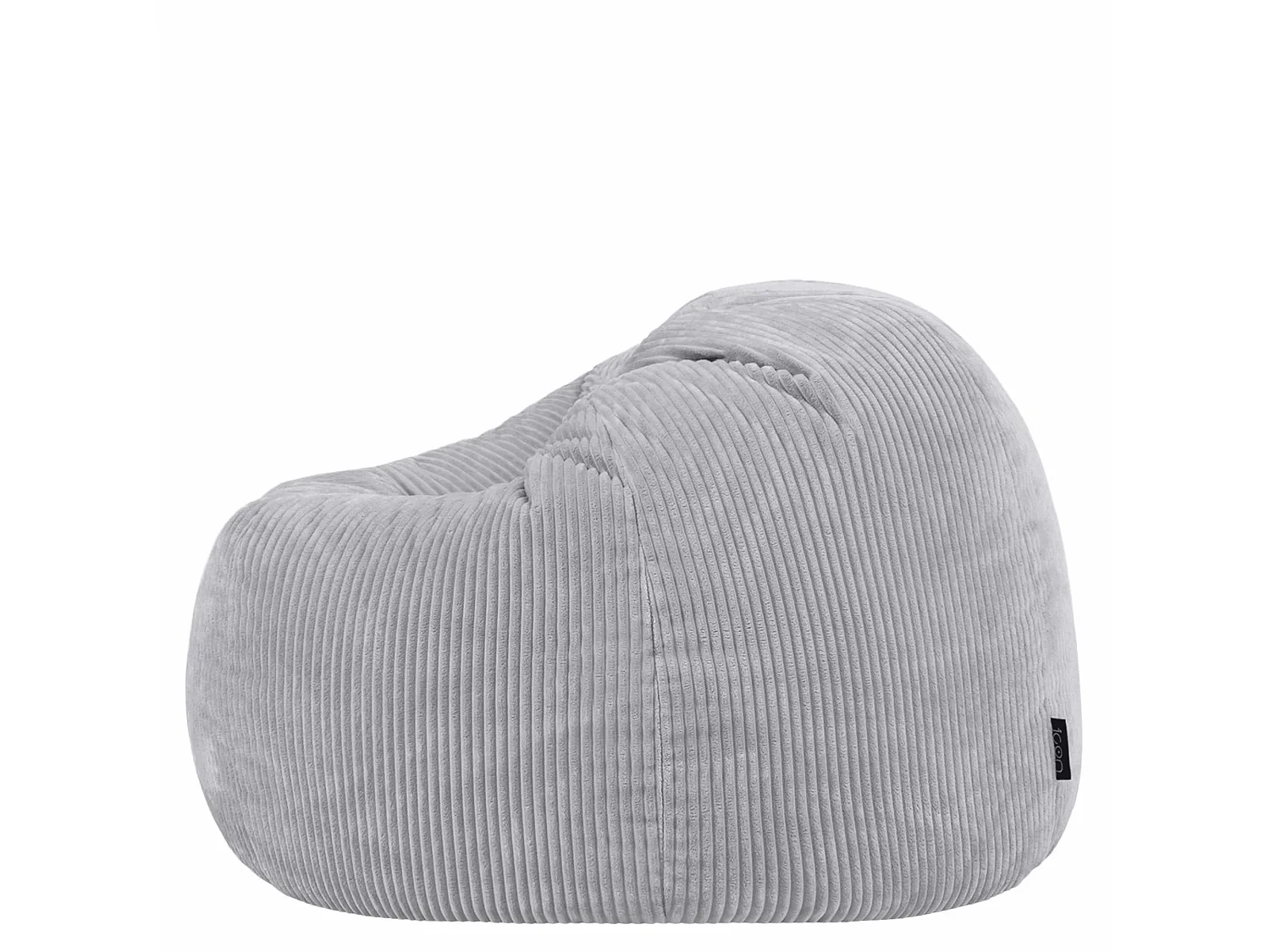 Pouf classique en velours côtelé, gris, chambre et salon - KINGSTON