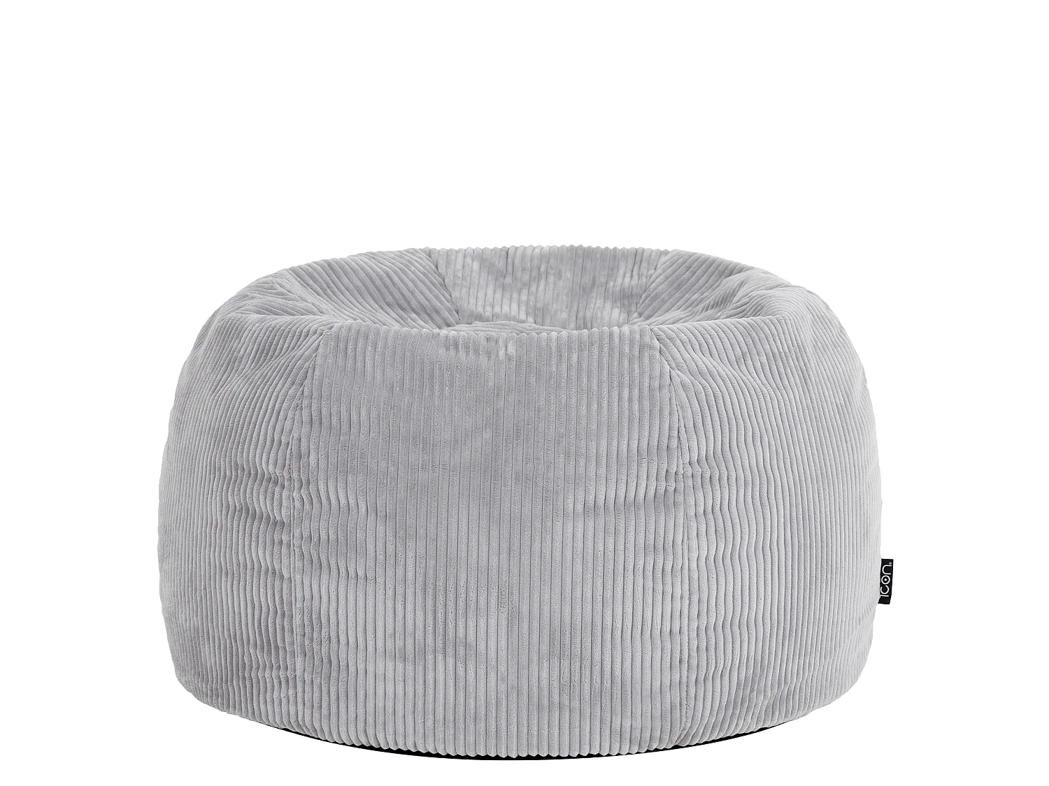 Pouf classique en velours côtelé, gris, chambre et salon - KINGSTON