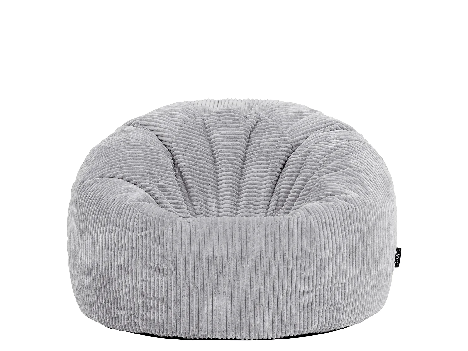 Pouf classique en velours côtelé, gris, chambre et salon - KINGSTON