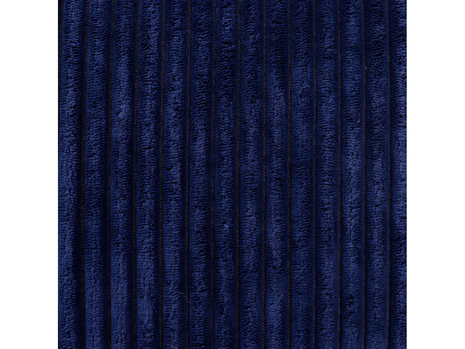 Pouf classique en velours côtelé, bleu marine - KINGSTON