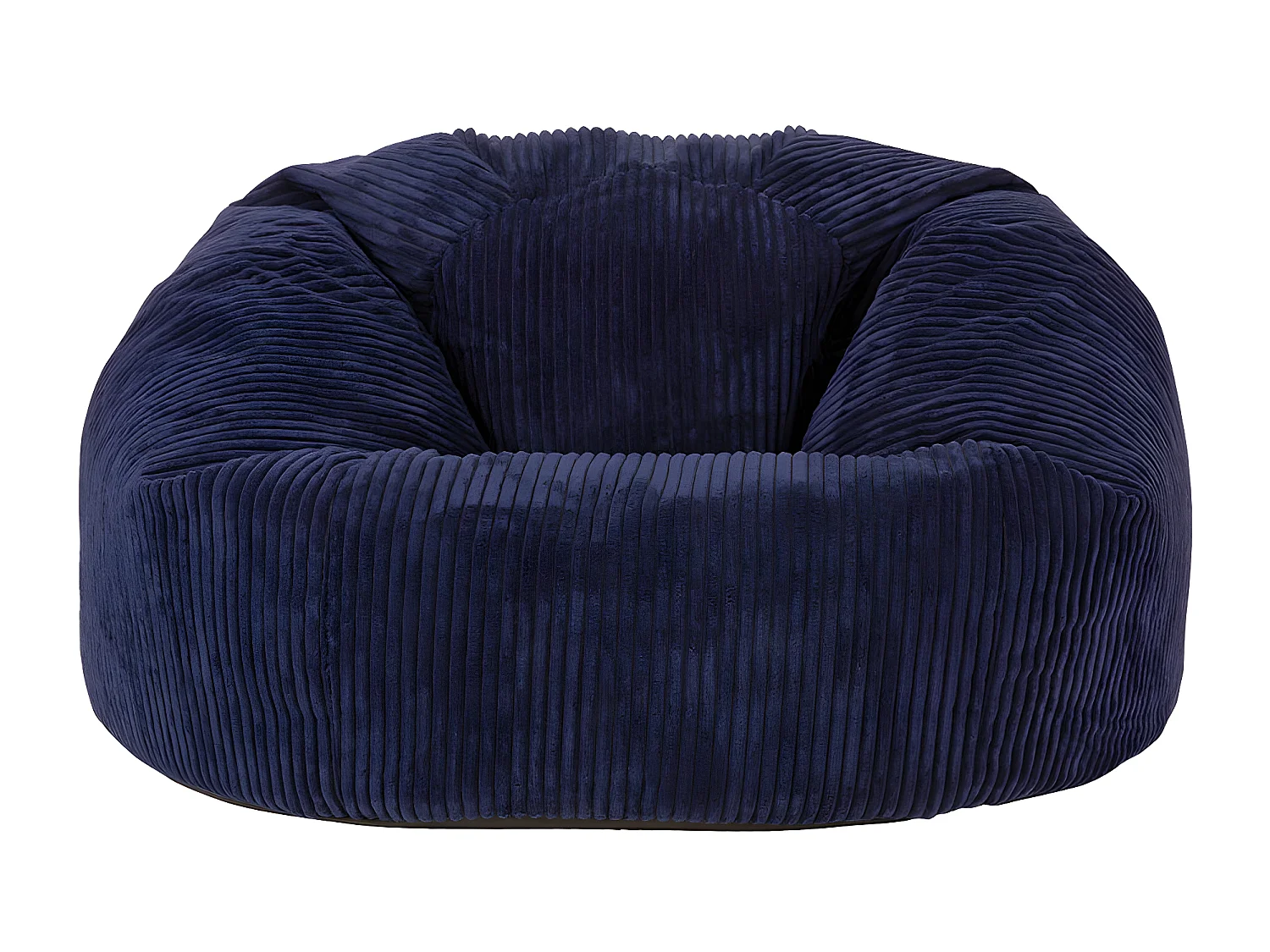 Pouf classique en velours côtelé, bleu marine, chambre et salon - KINGSTON