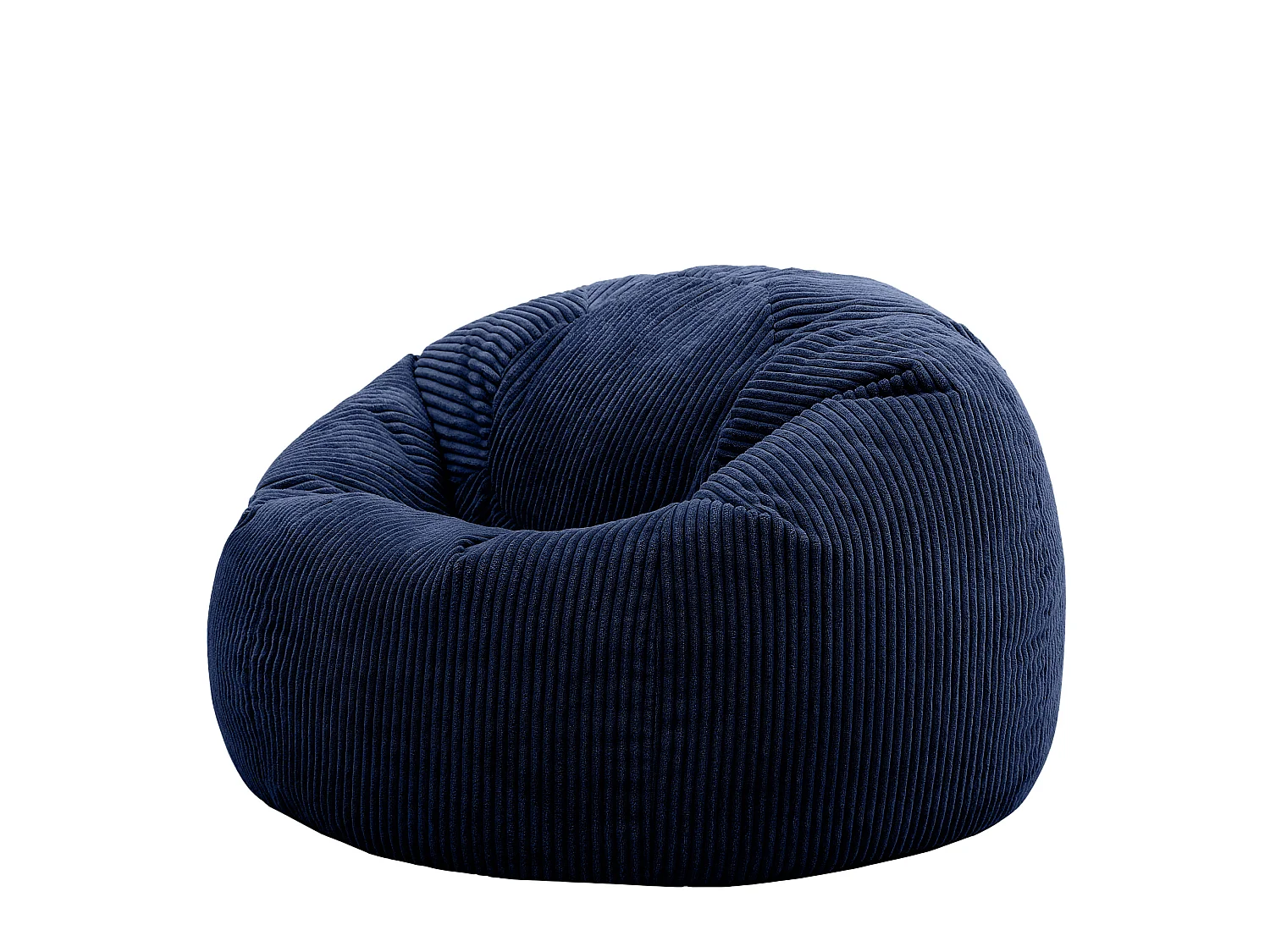 Pouf classique en velours côtelé, bleu marine, chambre et salon - KINGSTON