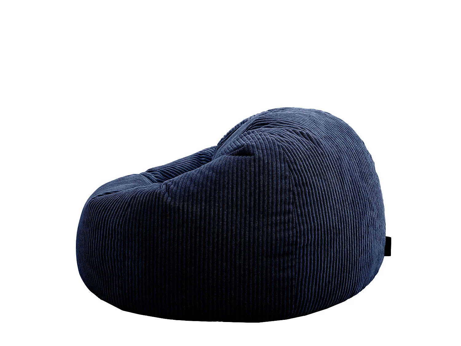 Pouf classique en velours côtelé, bleu marine, chambre et salon - KINGSTON