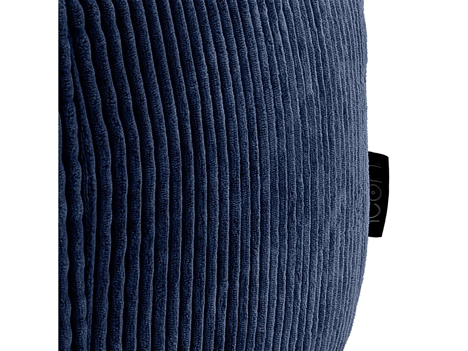 Pouf classique en velours côtelé, bleu marine, chambre et salon - KINGSTON