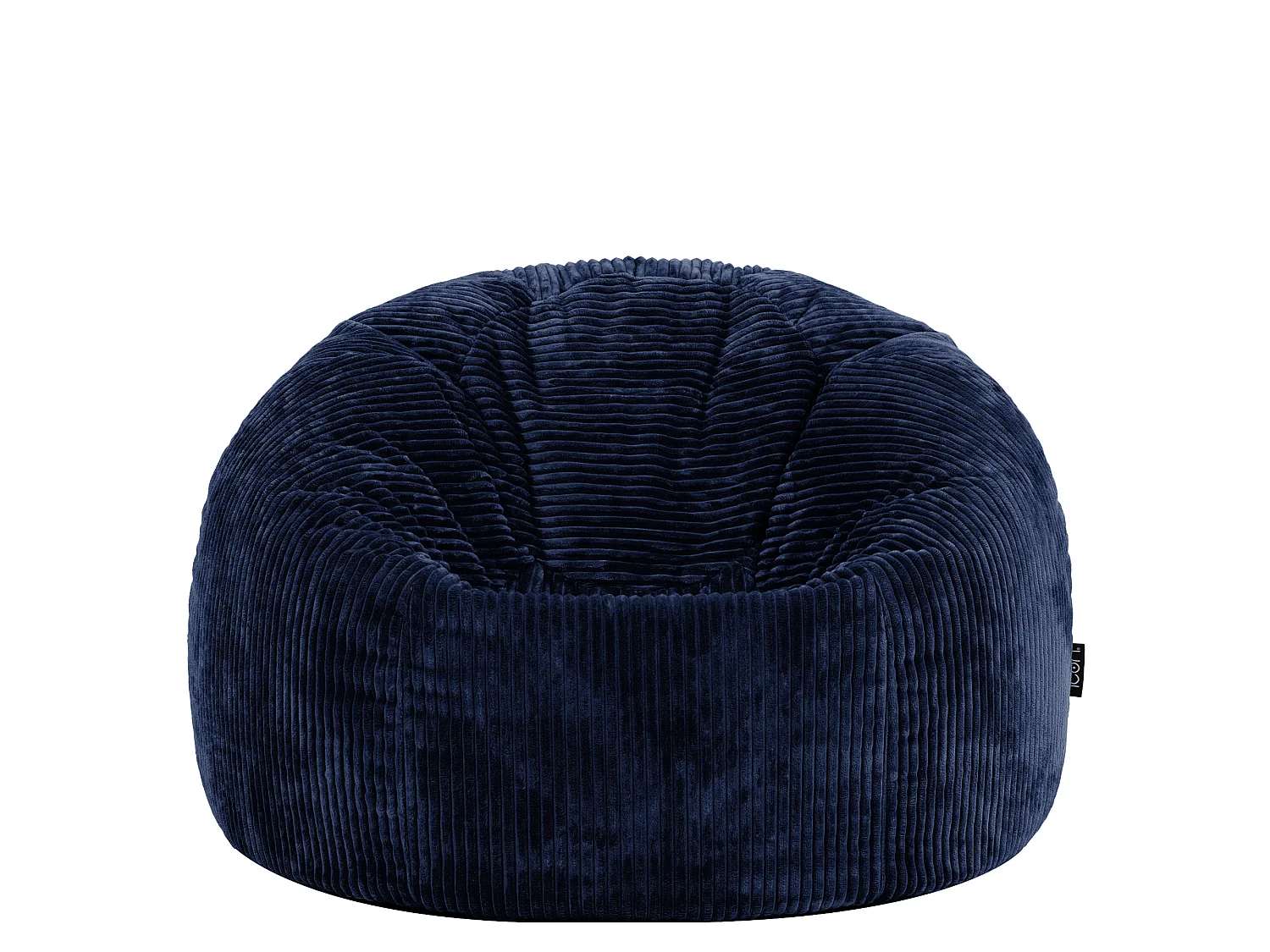 Pouf classique en velours côtelé, bleu marine, chambre et salon - KINGSTON