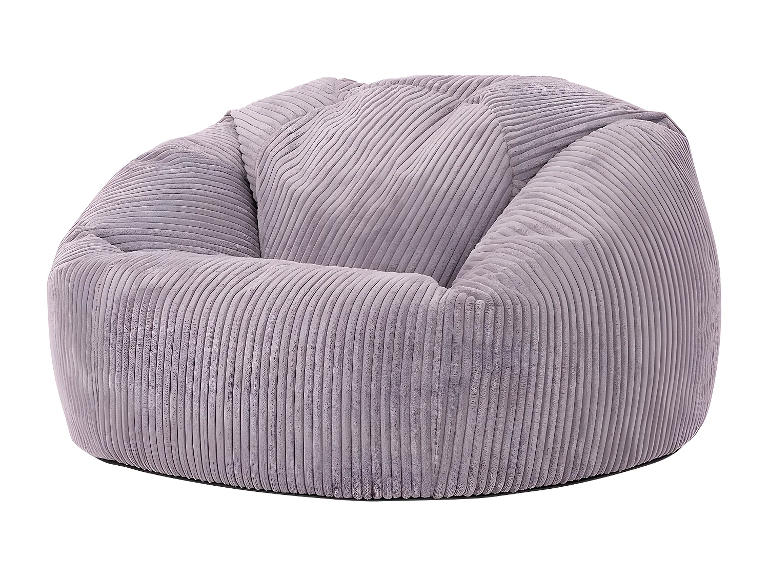 Pouf classique en velours côtelé, violet lavande - KINGSTON